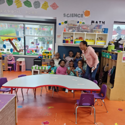 kids with teacher